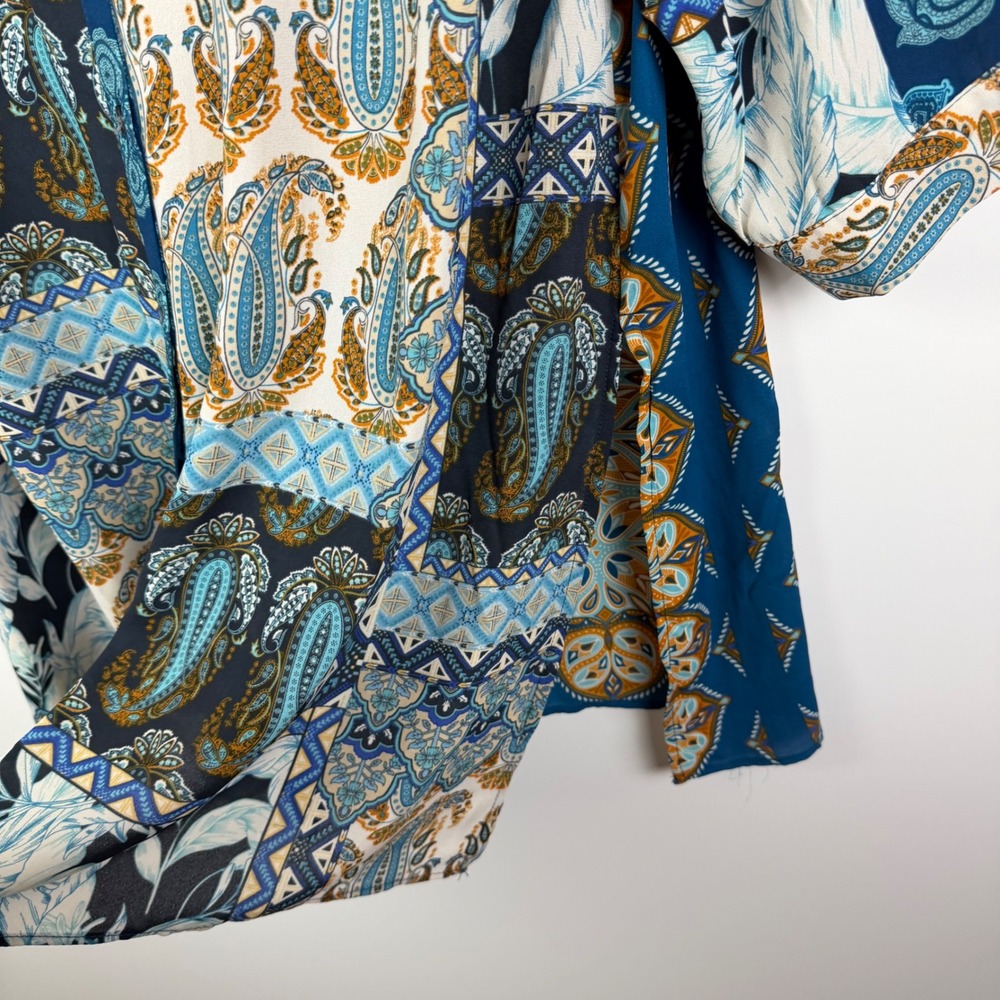 Rose + Olive Patchwork Paisley Button Down Shirt … - image 2